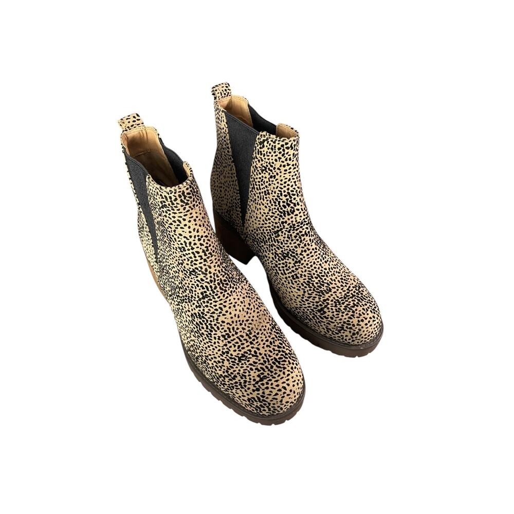Mia Women’s Cheetah Print Chelsea Chunky Heel Boots Size-8M - Picture 8 of 9